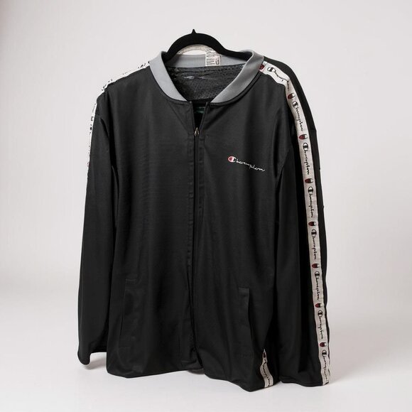 Champion‎ Reversible Mesh Bomber Jacket Black & Tropical Print Mens XL - Picture 2 of 8